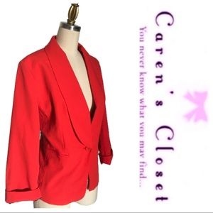 Cynthia Rowley Bright Orange & Print Lined Blazer Jacket
